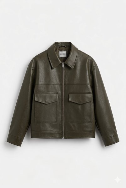 KOCCI Zra model new season boxy fit four seasons viral men's leather jacket coat