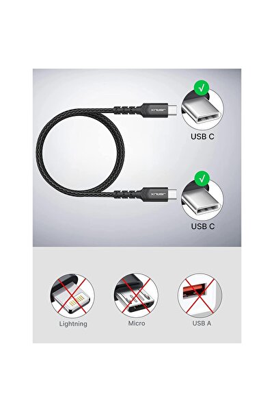 jsaux Type-C To Type-C 60W 480 Mbps CC0018 iPad Uyumlu 1 Metre Hızlı Şarj Data Kablosu