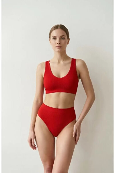 R ROCKBLACK Γυναικείο Σετ Εσωρούχων Κόκκινο Seamless Tangalı – Μοντέρνο, Άνετο