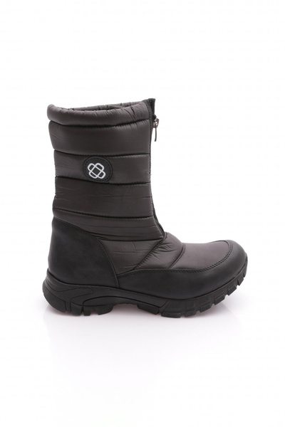 DGN Γυναικείες γούνινες μπότες με φερμουάρ μπροστά Μαύρο 21623224