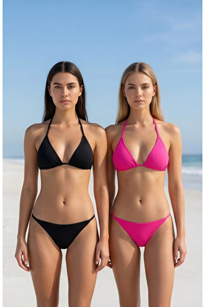 R ROCKBLACK Γυναικείο μπλουζάκι μπικίνι σε μαύρο και φούξια μίνιμαλ κοψίματος...
