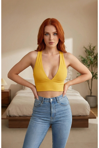 R ROCKBLACK Γυναικείο Yellow Cross Με λεπτομέρεια στην πλάτη Stylish Κοντό Ba...