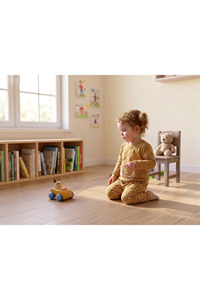 PLANTOYS Çekmeli Arabalı Kedi Ahşap Oyuncak