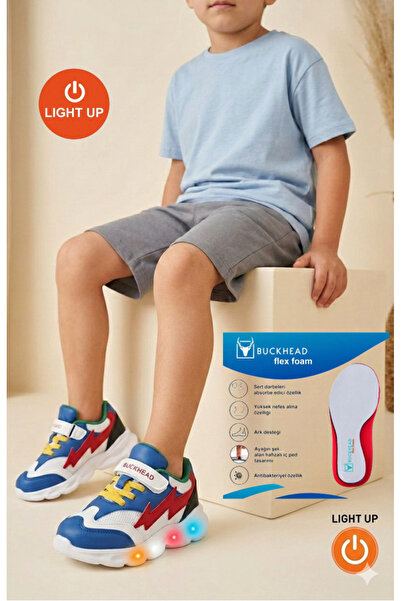 BUCKHEAD Buck4431 Faster Children's White Lighted Sneakers