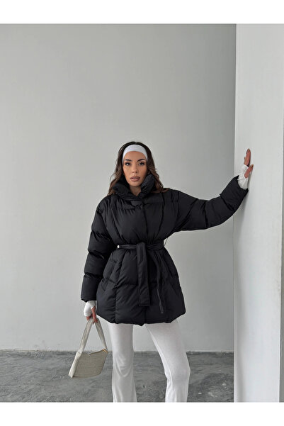 mydukkan.co Belted Inflatable Coat - Black
