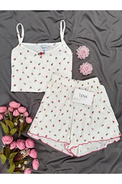 Lena Homewears Γυναικείο σετ πιτζάμες με σχέδια από ύφασμα Oslo με σορτς