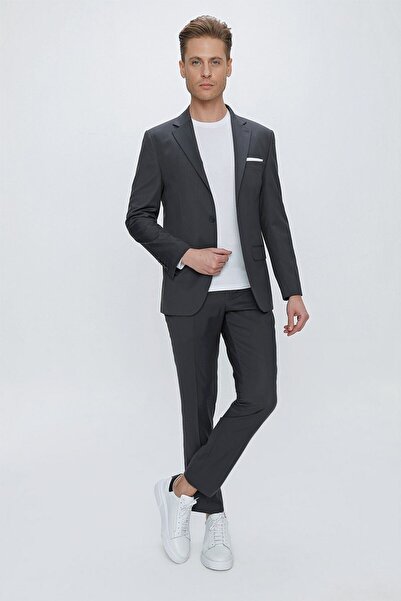 Efor Slim Fit Klasik Mono Yaka Klasik Antrasit Takım Elbise Tk 2021