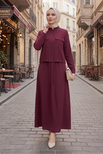 Bestenur Καπάκι με Με τσέπες κουμπιά, διπλό σετ 1696 - Βουργουνδίας