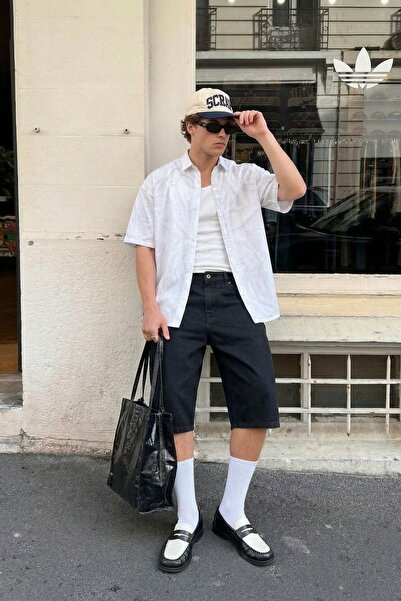 VAMOSCLO Oversize Yıkamalı Poplin Gömlek Ekru