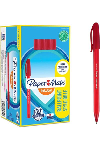 Rotring Paper Mate Inkjoy Ballpoint Pen 100 Cap Tip m Red 50-Piece Box