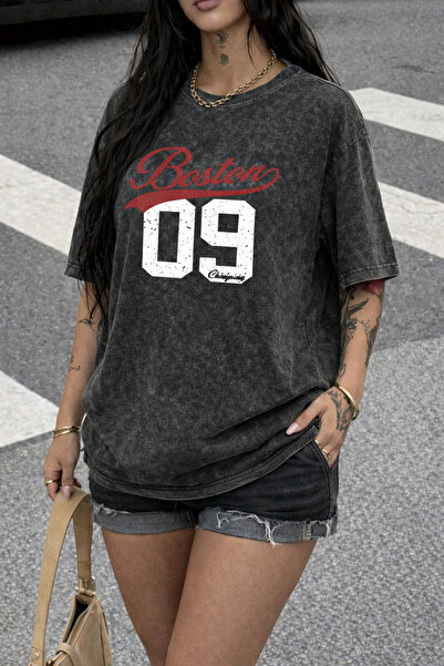 ship master Γυναικείο μπλουζάκι με στάμπα Oversize Boston 09 – Street Style