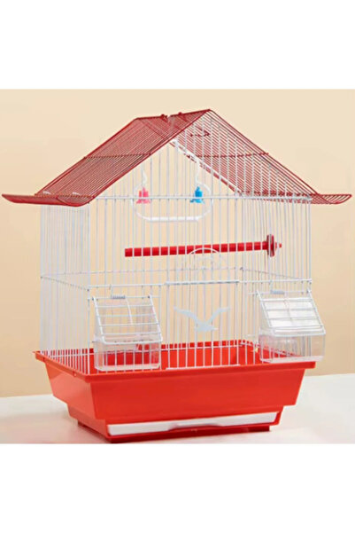 GÖKMER PET Kuş Kafesi Metal GOKMER A111 39x23x38 cm – Çift Kapılı, Çift Yemli...