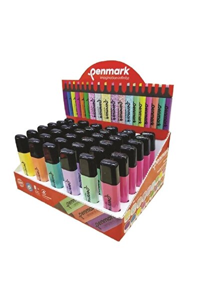 penmark قلم تحديد بألوان الباستيل مع حامل يحتوي على 36 قلمًا