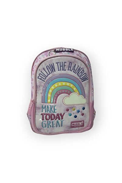 ŞAHİN KIRTASİYE Muggle the Original Soft Rainbow Pink School Bag Mu.6696