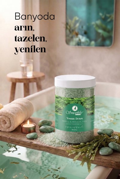 Smoothly Natural Manicure-Pedicure and Bath Salt – Spa Effect Care Salt 1000 Gr. Foot Detox Salt Giant Size
