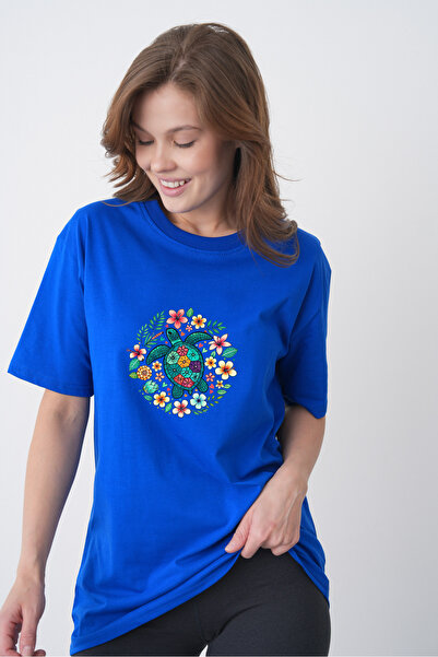 TREND EMMODA Tricou pentru femei, în stil de vară, cu imprimeu cu broasca țes...