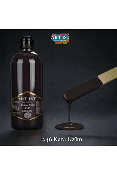 ART IST Kendinden Vernikli PLUS Su Bazlı Akrilik Boya 500ml - 046 KARA ÜZÜM