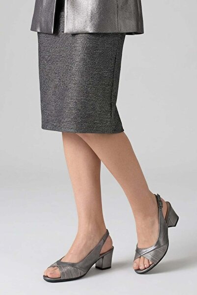 Ayakkabı Fuarı Elit MST705N Γυναικεία Κλασικά Παπούτσια με Τακούνι Πλατινένια