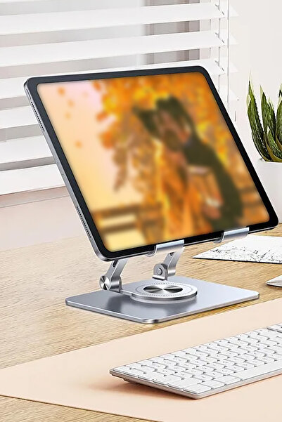 Genel Markalar Tablet Standı Tüm Modeller Için 360 Derece Dönen Alüminyum Mas...