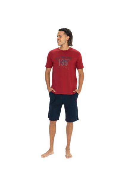 U.S. Polo Assn. Set de pijamale pentru bărbați, cu mânecă scurtă și pantaloni...