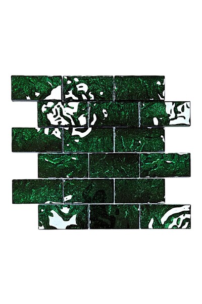 MozaiKristaL İç mekanlarda tüm yüzeyler için 48x98mm. Simli Zümrüt Yeşili, 30...