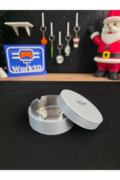WORK3D Premium Kokusuz Küllük Kutusu – Metal Küllük Dahil, Sessiz & Şık Tasarım