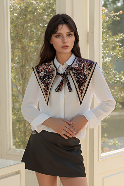 Walkenzo Noxira Γυναικείο Σάλι Ώμου με Αρχαία Μοτίβα – Γιακάς Φουλάρι (Γιακάς...