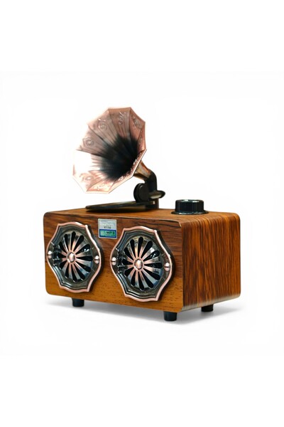 ROYALTREND Nostaljik Ahşap Gramafon Radyo,Bluetooth Özellikli Trend Nostalji ...