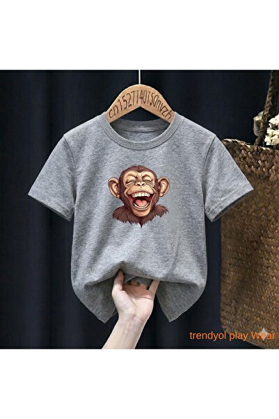 playwear Nasmiješeni majmun, štampana 100% dječja unisex majica, veličine 5, ...