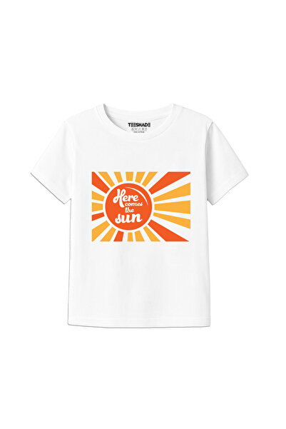 Yoo Street Here Comes The Sun T-Shirt for Unisex Kids 100% Cotton, Multiple C...