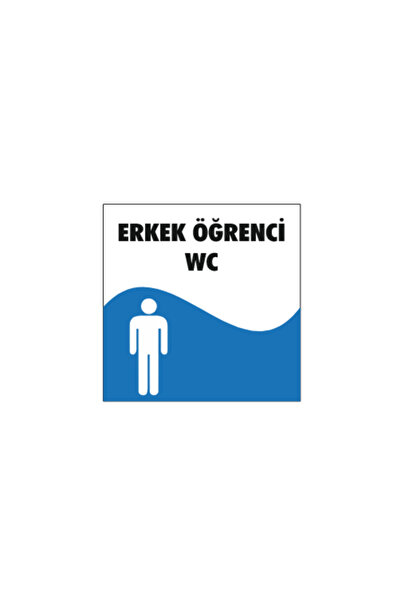 HiperAD Reklam ERKEK ÖĞRENCİ WC YAZILI Okul Kapı İsimliği 25 × 9 cm Dekota |S...