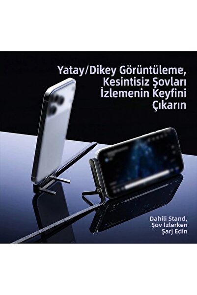 instatech 240W Ultra Hızlı Type-C Şarj Data Kablosu Katlanabilir Standlı Ergonomik Tasarım 1.2M Örgülü