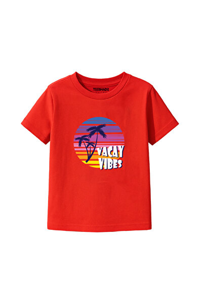 Yoo Street Vacay Vibes T-Shirt for Unisex Kids 100% Cotton, Multiple Colors –...