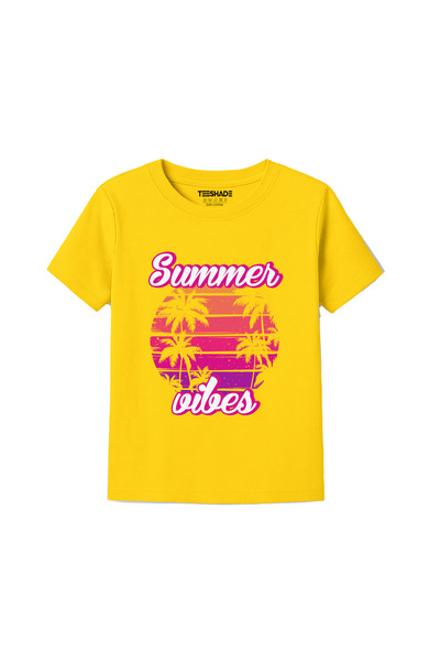 Yoo Street Summer Vibes Sunet T-Shirt for Unisex Kids 100% Cotton, Multiple C...