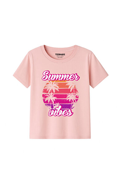 Yoo Street Summer Vibes Sunet T-Shirt for Unisex Kids 100% Cotton, Multiple C...
