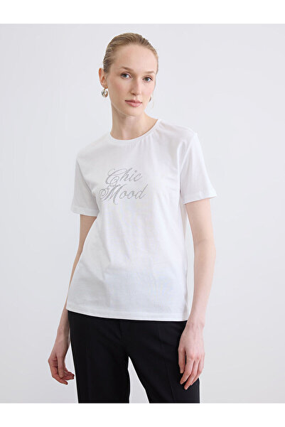 LC Waikiki Nevavm Stoned with a Difference 100% Cotton Women's T-Shirt