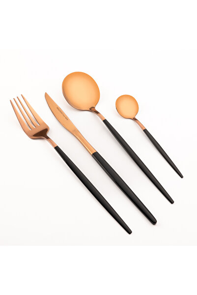 Malooki Σετ μαχαιροπίρουνα 24 τεμαχίων, από ανοξείδωτο ατσάλι 18/10, ροζ χρυσ...