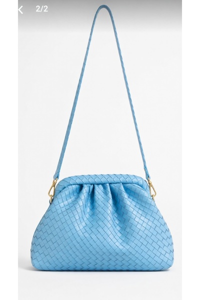 themoiss The Moiss Baby Blue Knitted Textured Scholarship Medium Size Women's...
