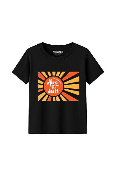 Yoo Street Here Comes The Sun T-Shirt for Unisex Kids 100% Cotton, Multiple C...