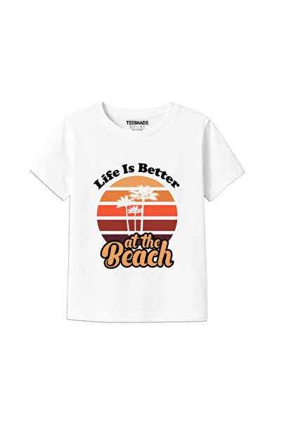 Yoo Street Life Is Better At The Beach T-Shirt for Unisex Kids 100% Cotton, M...