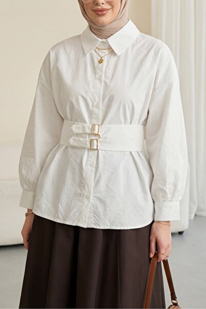 Modamorfo Πουκάμισο Cupra με διπλή πόρπη, ελαστική ζώνη και κουμπιά μπροστά -...