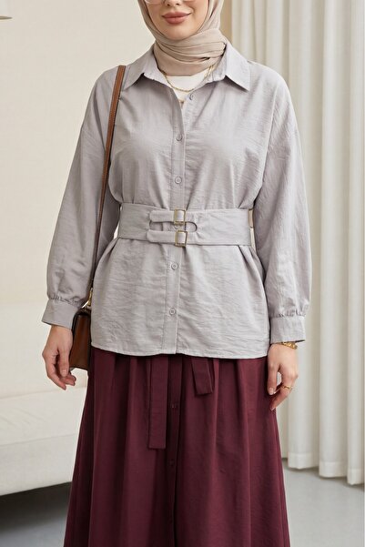 Modamorfo Πουκάμισο Cupra με διπλή πόρπη, ελαστική ζώνη και κουμπιά μπροστά -...