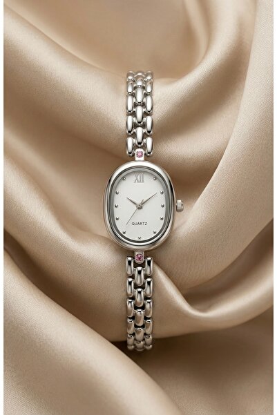 KLISHE Butik Women's Steel Watch Silver Color Oval Case Vintage Old Money Lux...