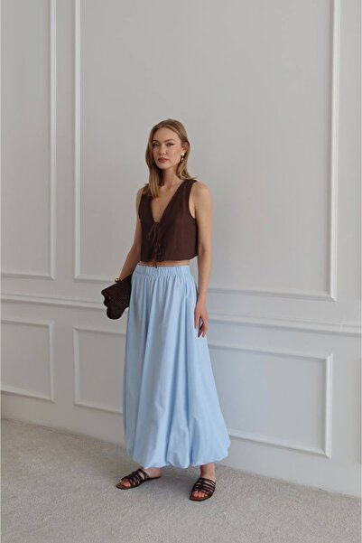 Noi Belis Maxi Boy Elastic Waist Woven Balloon Skirt Ss26Et0007