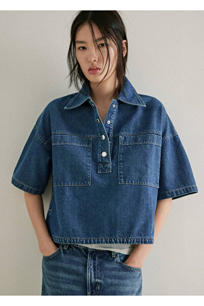 MANGO Woman Cepli denim bluz