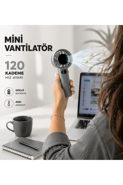 sudora 120 Kademeli Mini Vantilatör | Taşınabilir El Fanı | Güçlü Batarya & A...