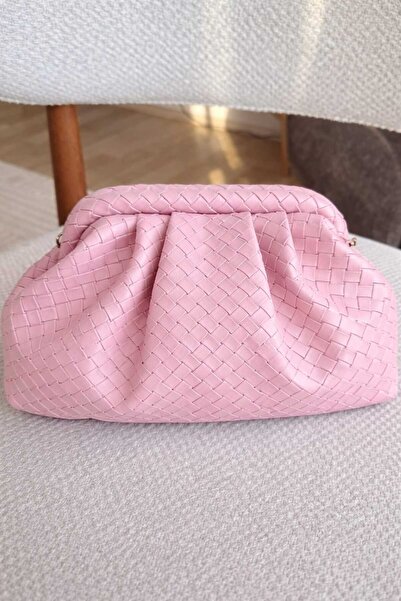 themoiss Moiss PINK boja pletena teksturirana mini torba za ruke i ramena za ...