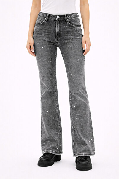 ARMY STORE Γυναικεία τζιν μπότκατ με λαμπερές πέτρες – Κομψά καθημερινά τζιν ...