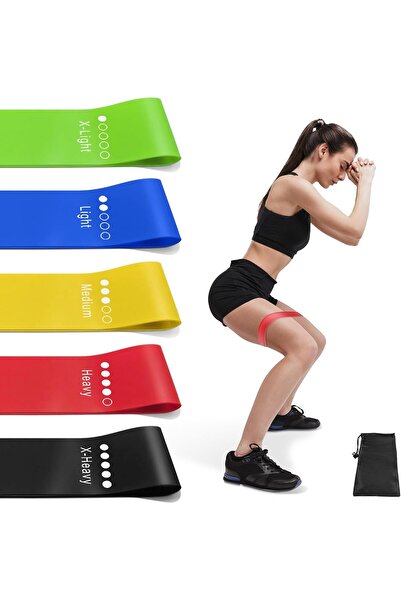 genernic أشرطة مقاومة للتمرين، مجموعة أشرطة تمارين رياضية بخمسة مستويات مقاوم...