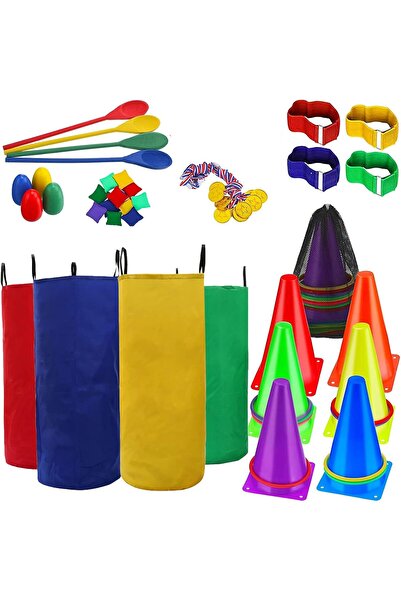 Beauenty 61 Pcs Outdoor Game for Kids, Potato Sack Race Bags for Kids Adults,...